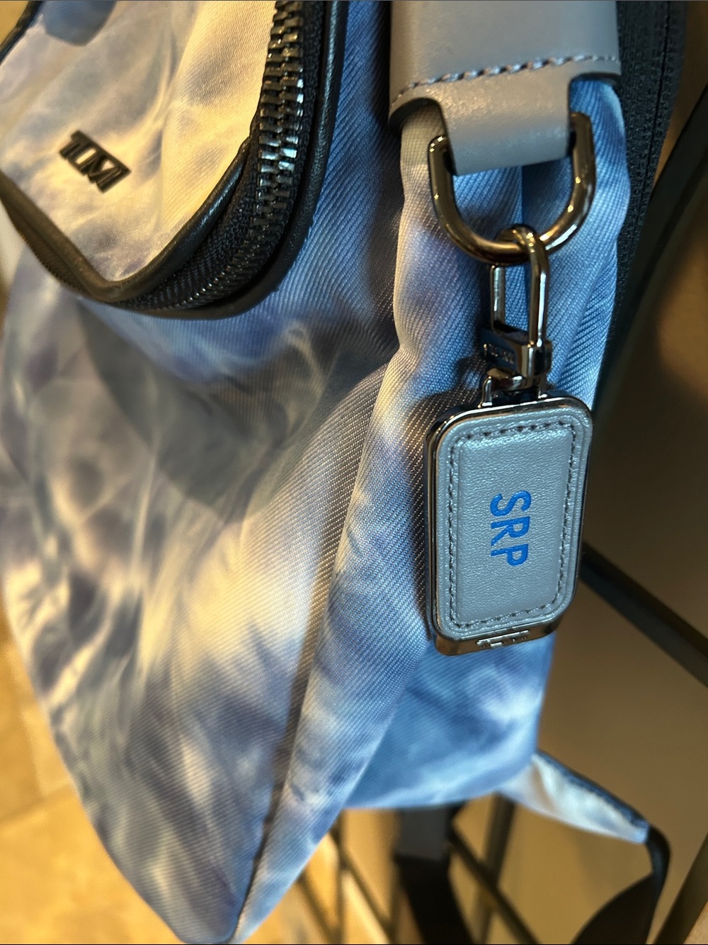 Tumi Blue and White Tie-Dye Convertible Backpack - Picture 6 of 12